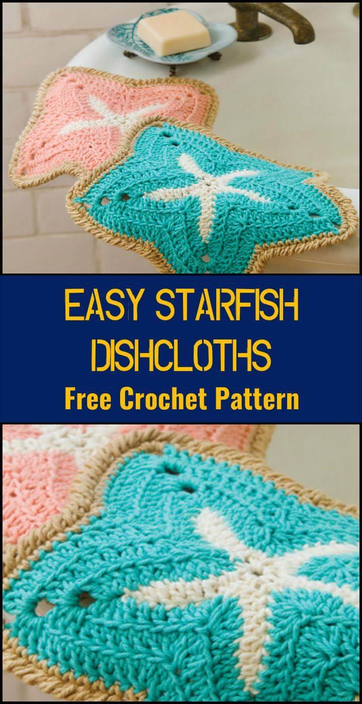 Easy Starfish Dishcloths Free Crochet Pattern
